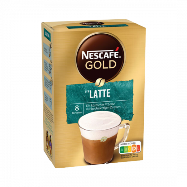 Nescafé Gold Latte, Löskaffee­Sticks, 8 Portionen 144 Gramm